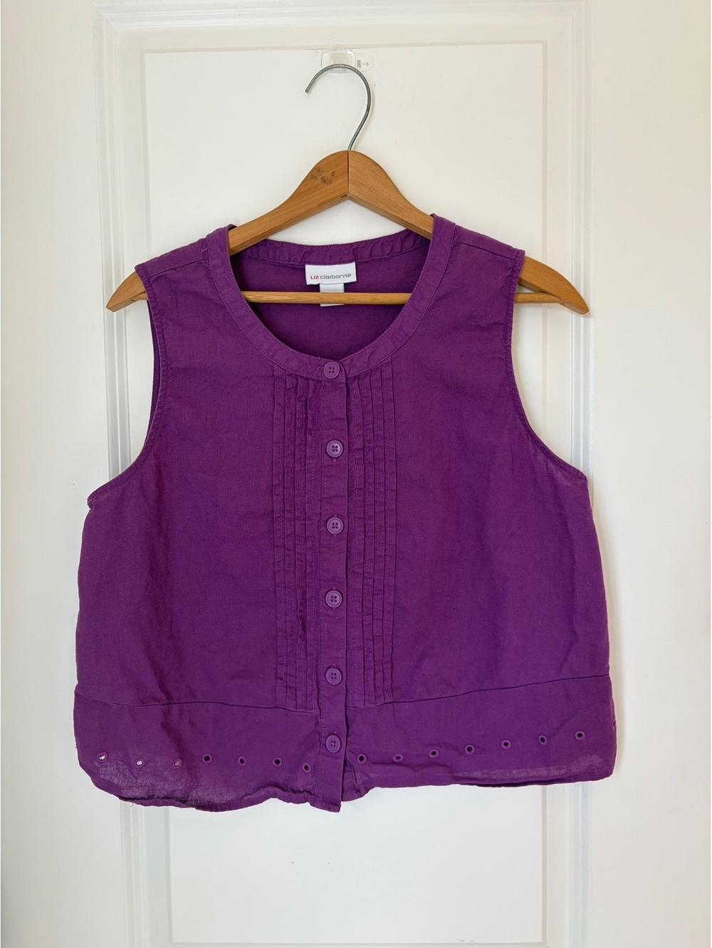 Liz Claiborne Purple Linen Blend Vest 💜